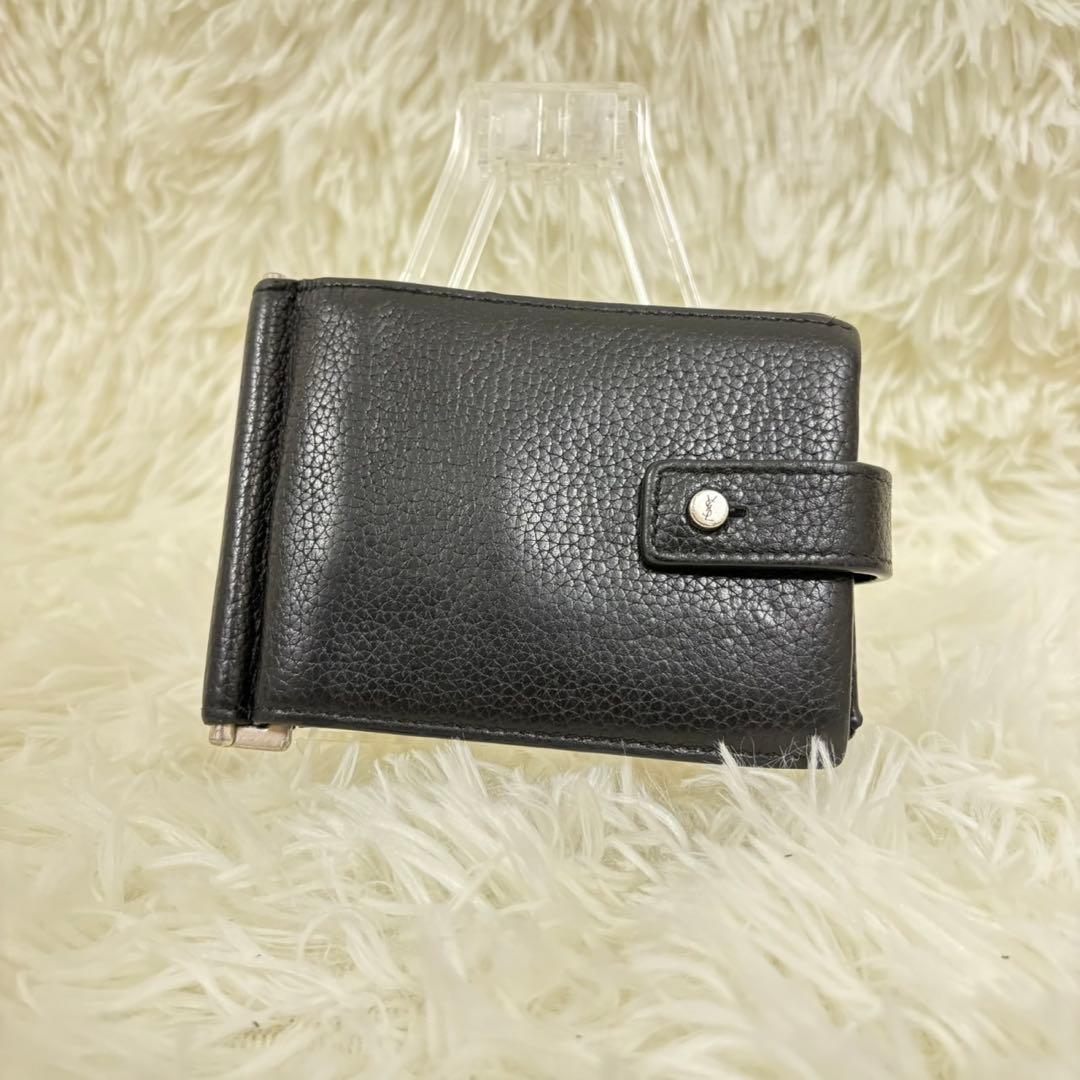 美品 サンローラン SAINT LAURENT マネークリップ カサンドラ 革