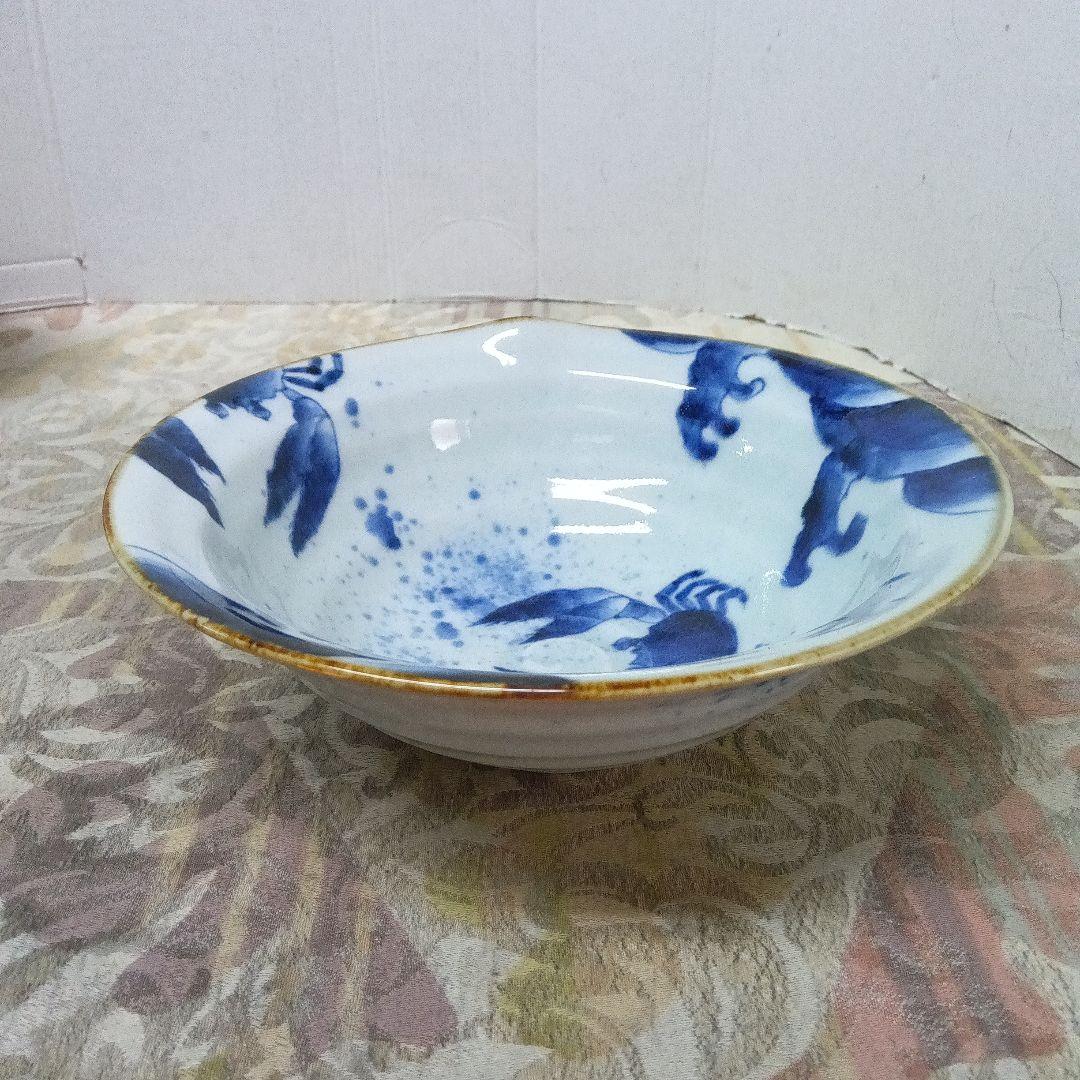 藍柿右衛門染付蟹鉢