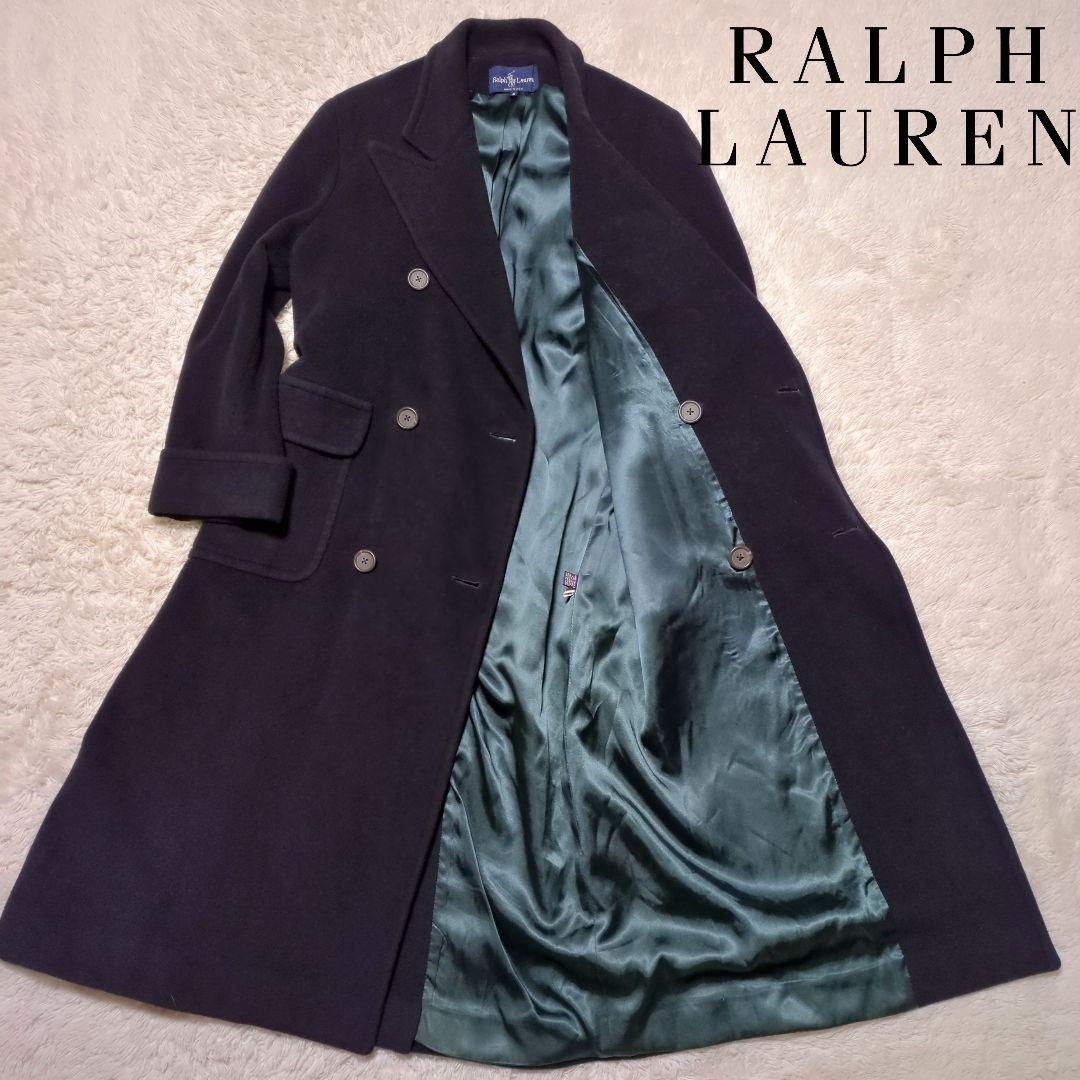 希少美品！ラルフローレン　カシミヤ混ダブルロングチェスターコート　L　USA製