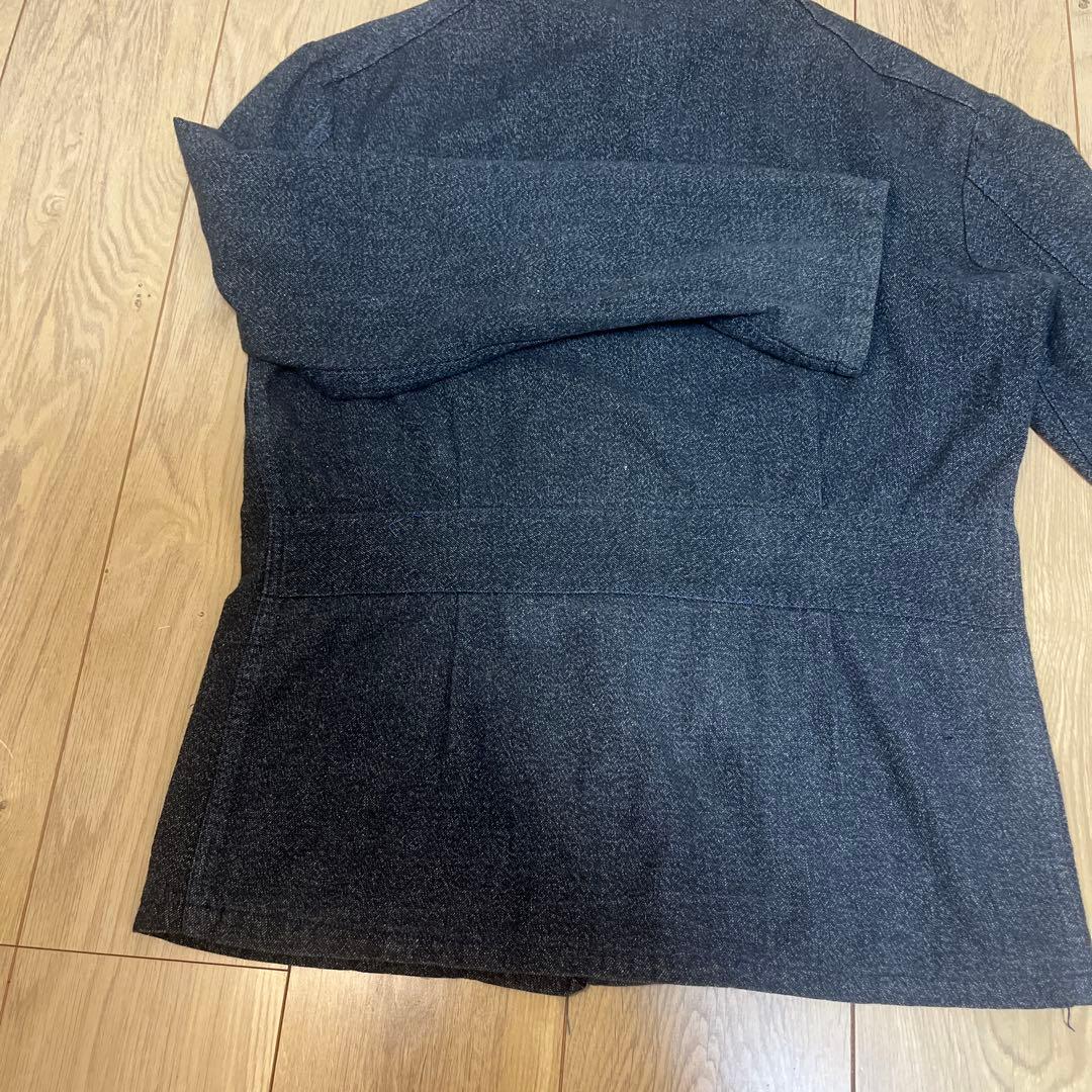 ブラックシャンブレー　ジャケット　ユーロ　sanfor アトリエコート