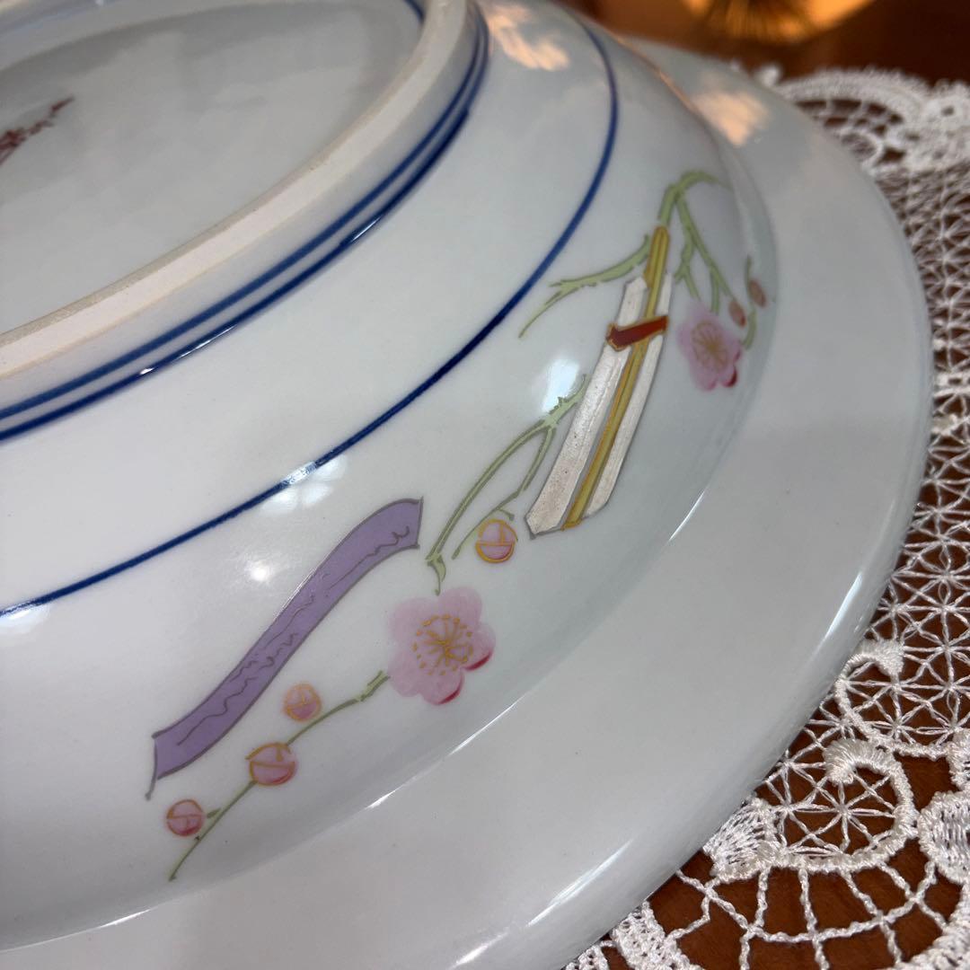 九谷焼　弥与衛門窯　皇后陛下　御麗筆　良子女王　雛之図　御絵皿