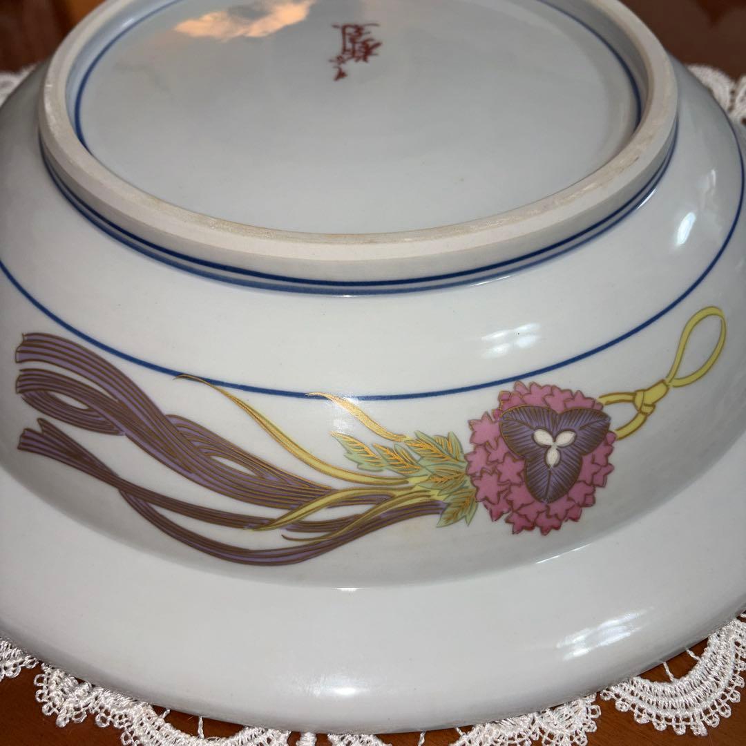 九谷焼　弥与衛門窯　皇后陛下　御麗筆　良子女王　雛之図　御絵皿