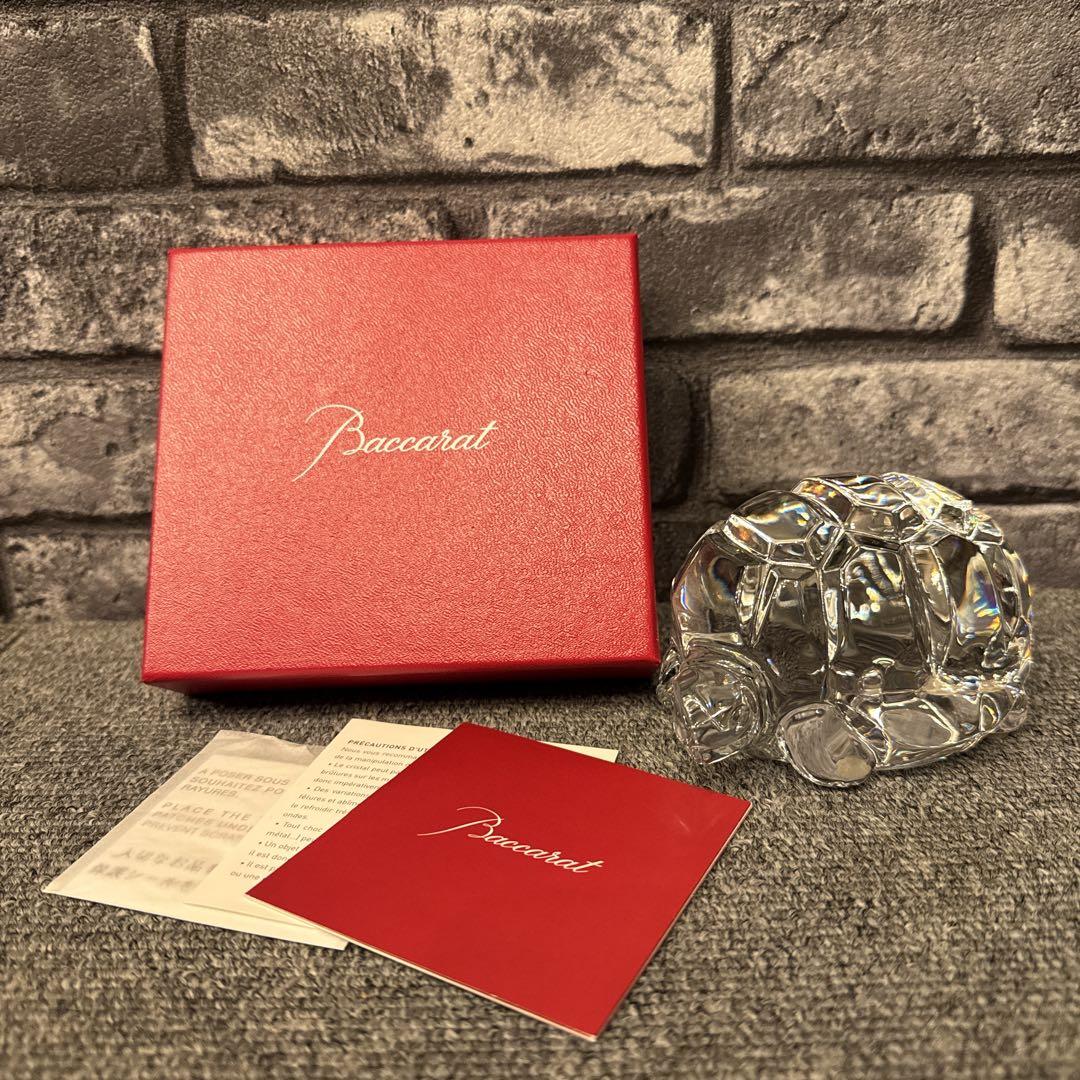 バカラ 置物 オブジェ 亀 カメ クリスタルガラス インテリア Baccarat