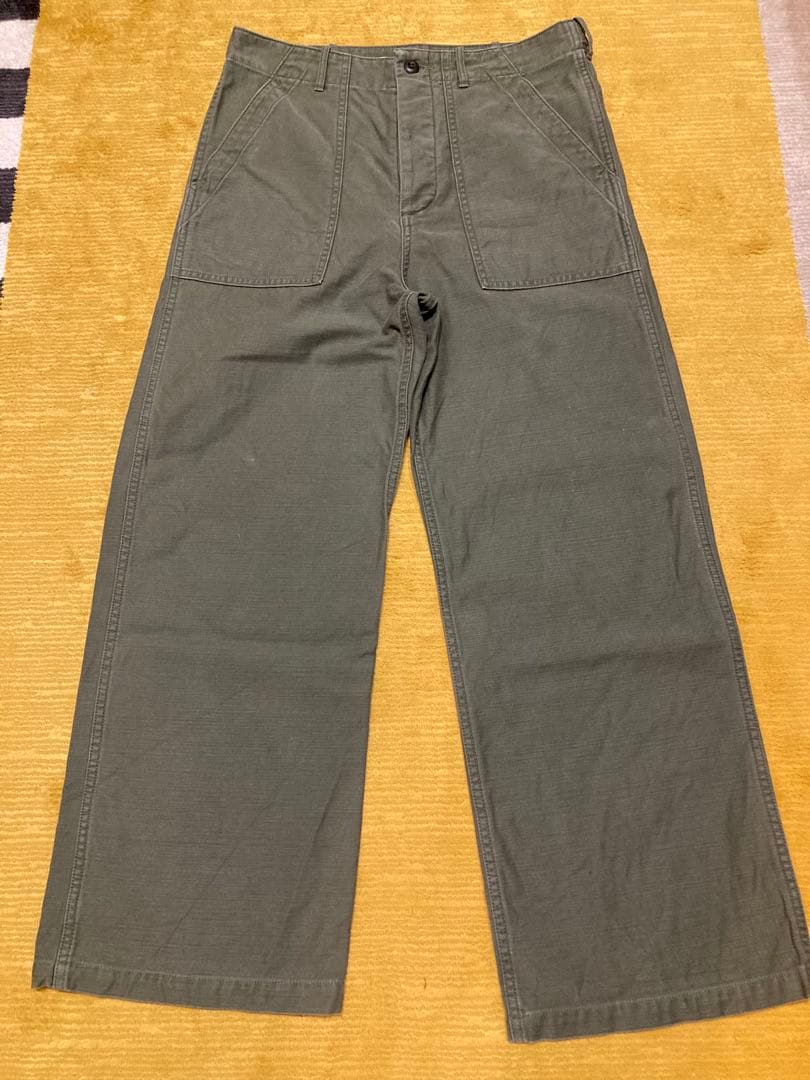 FRAMe WORK ミリタリースラブ バックサテンベイカーパンツ