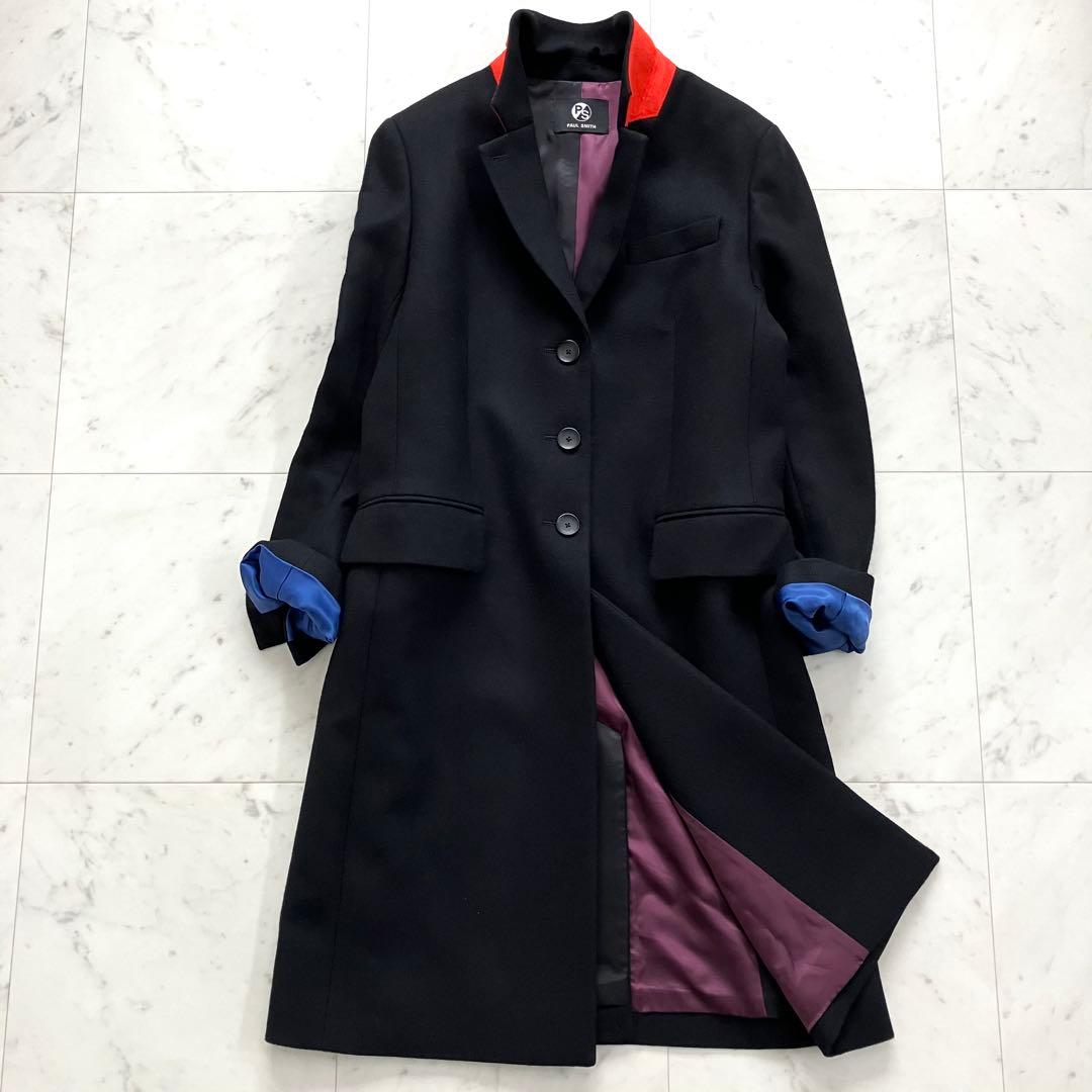 美品 ポールスミス チェスターコート 黒 42 ウール100%