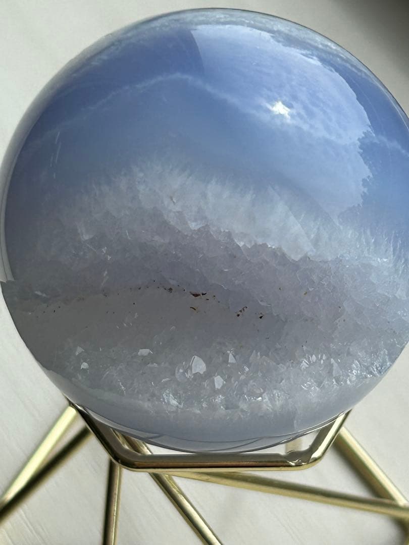 店舗移転10%off SALE ブルーレースアゲートスフィア笑口　天然石