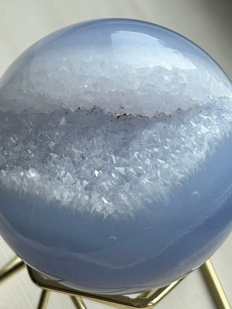 店舗移転10%off SALE ブルーレースアゲートスフィア笑口　天然石