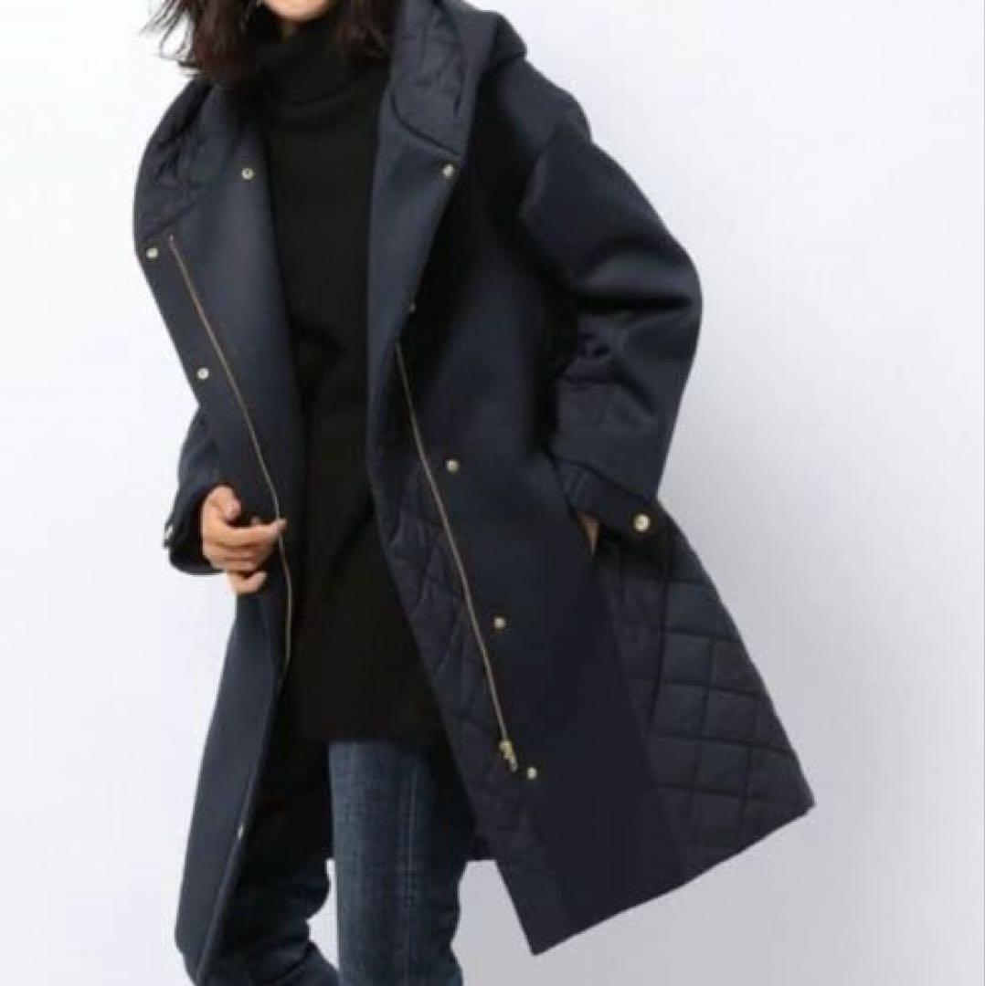 バンヤードストーム　キルティングドッキングコート　黒