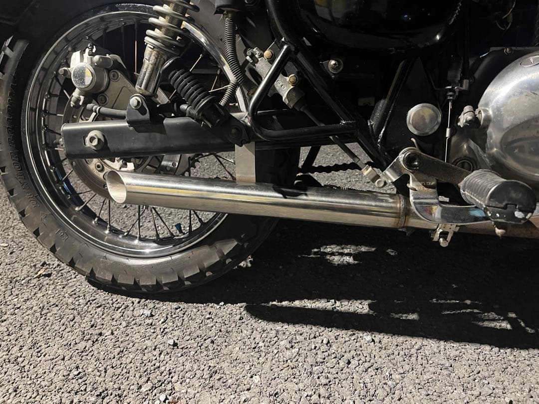 冬セール　エストレア250 ハス切りマフラー　ステンレス製ワンオフ品　チョッパー