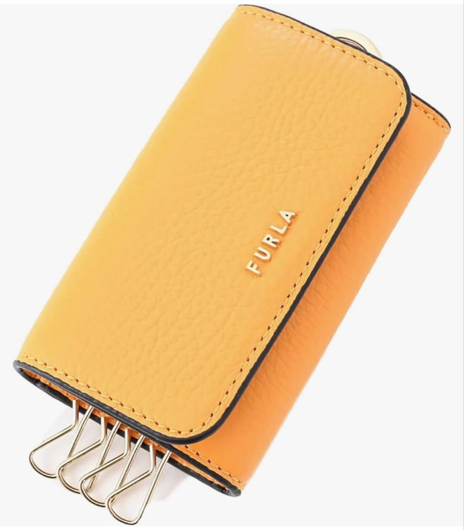 FURLA イエロー レザー キーケース