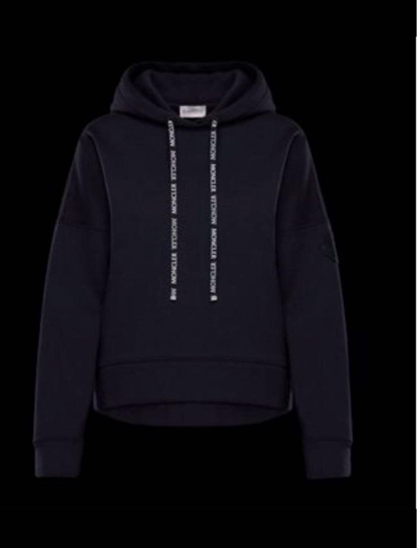 は*ん様 モンクレール　クロップド　オーバーサイズ　パーカー　ブラック　黒　s