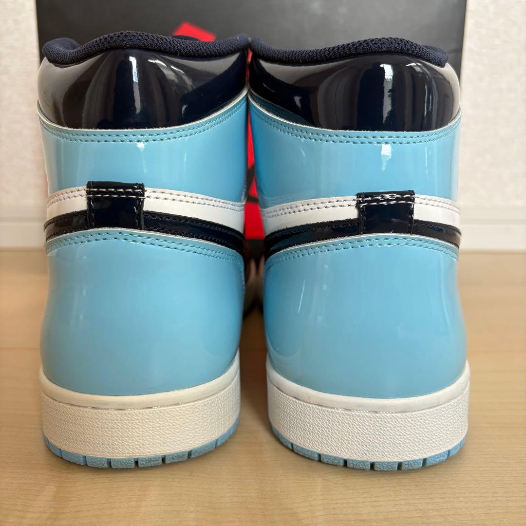 美品 ナイキ CD0461-401 ジョーダン 1 ハイ UNC パテントレザー