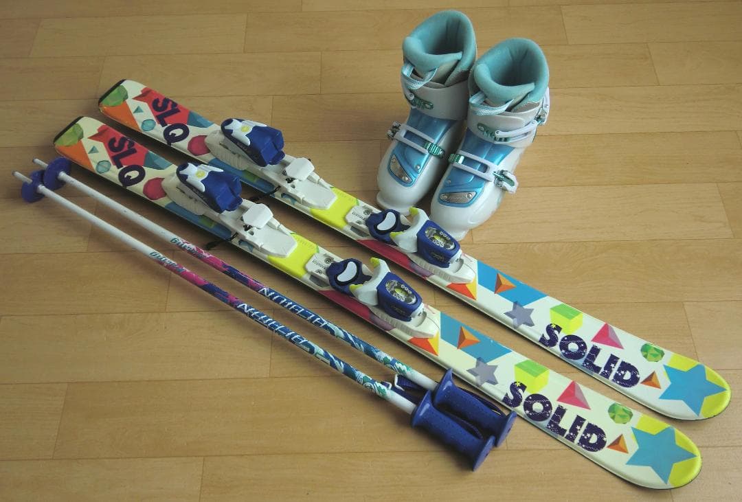 ■■送料無料■SLQ＋Hart■子供用スキーセット■板110/靴21■WAX済■