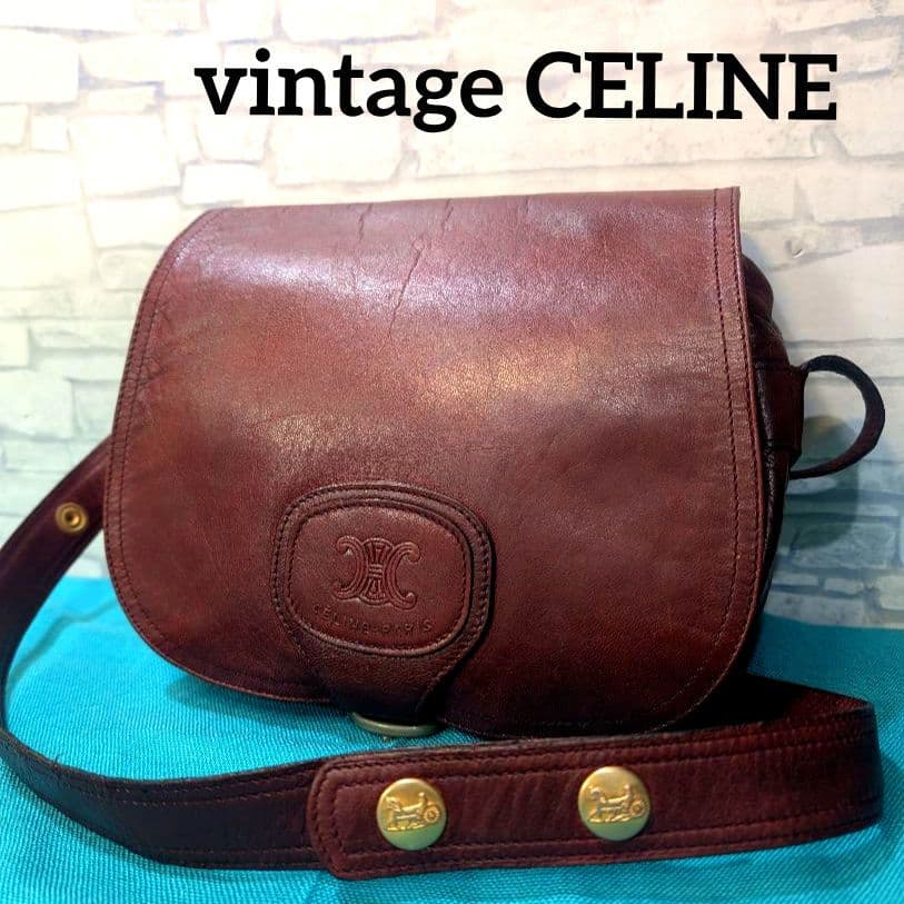 美品♥セリーヌ ショルダーバッグ トリオンフ レザー ヴィンテージ CELINE