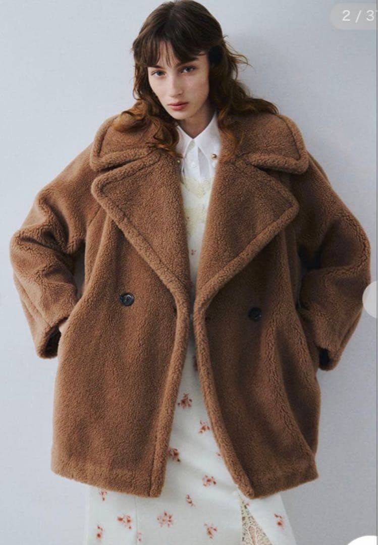 FRAY.ID ECOPEL ボアミドルコート