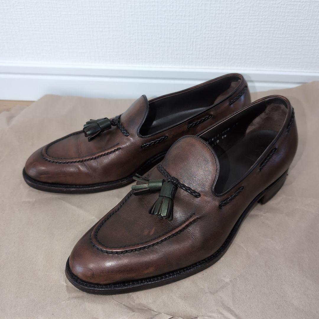 ブラウンレザー タッセルローファー 三陽山長 鹿三郎 26cm