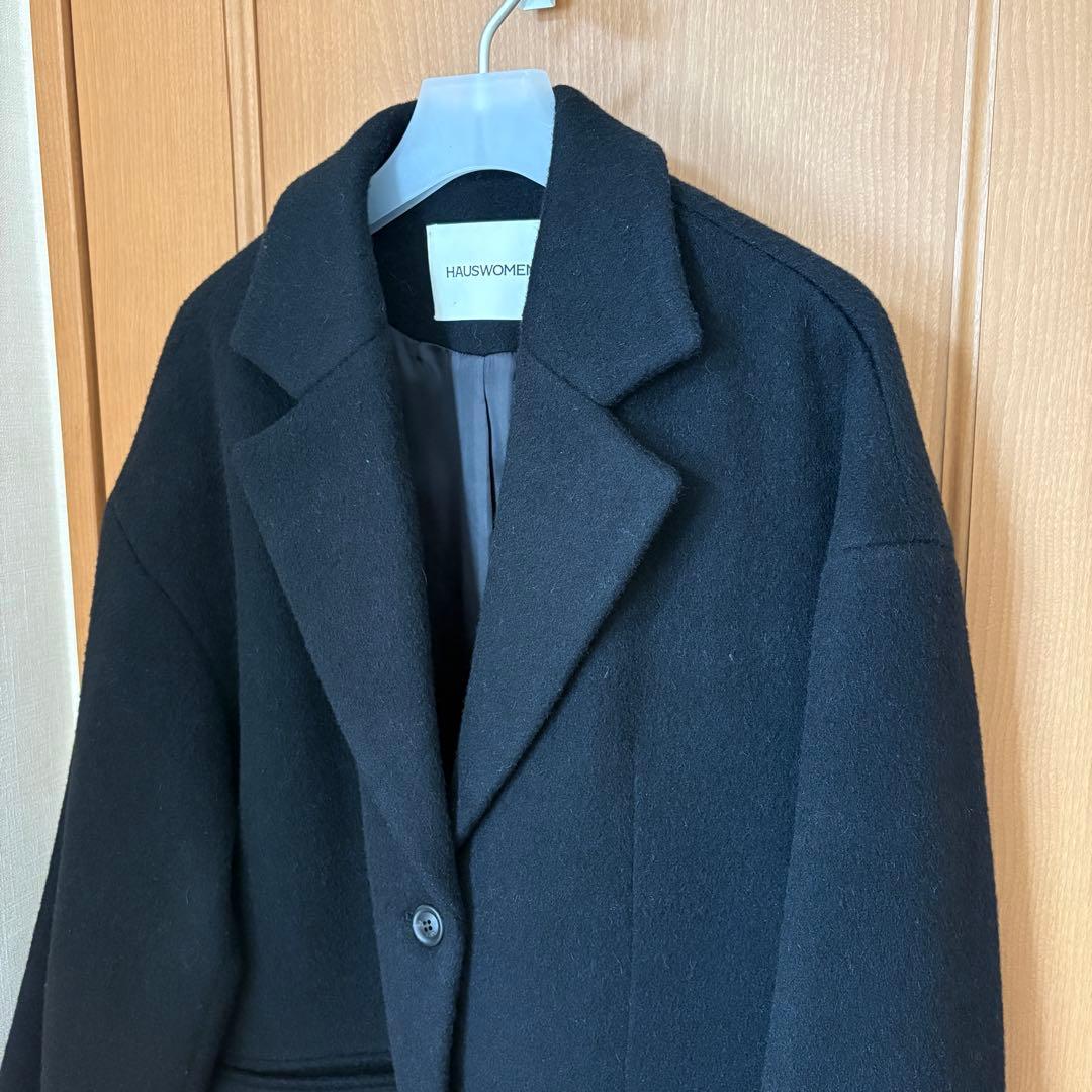ジャケット・アウター HAUSWOMEN Angora oversized jacket black