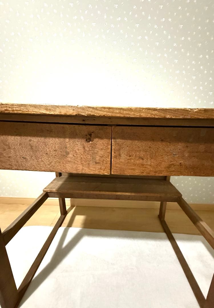 古道具　アンティーク木製　引き出し付き勉強机