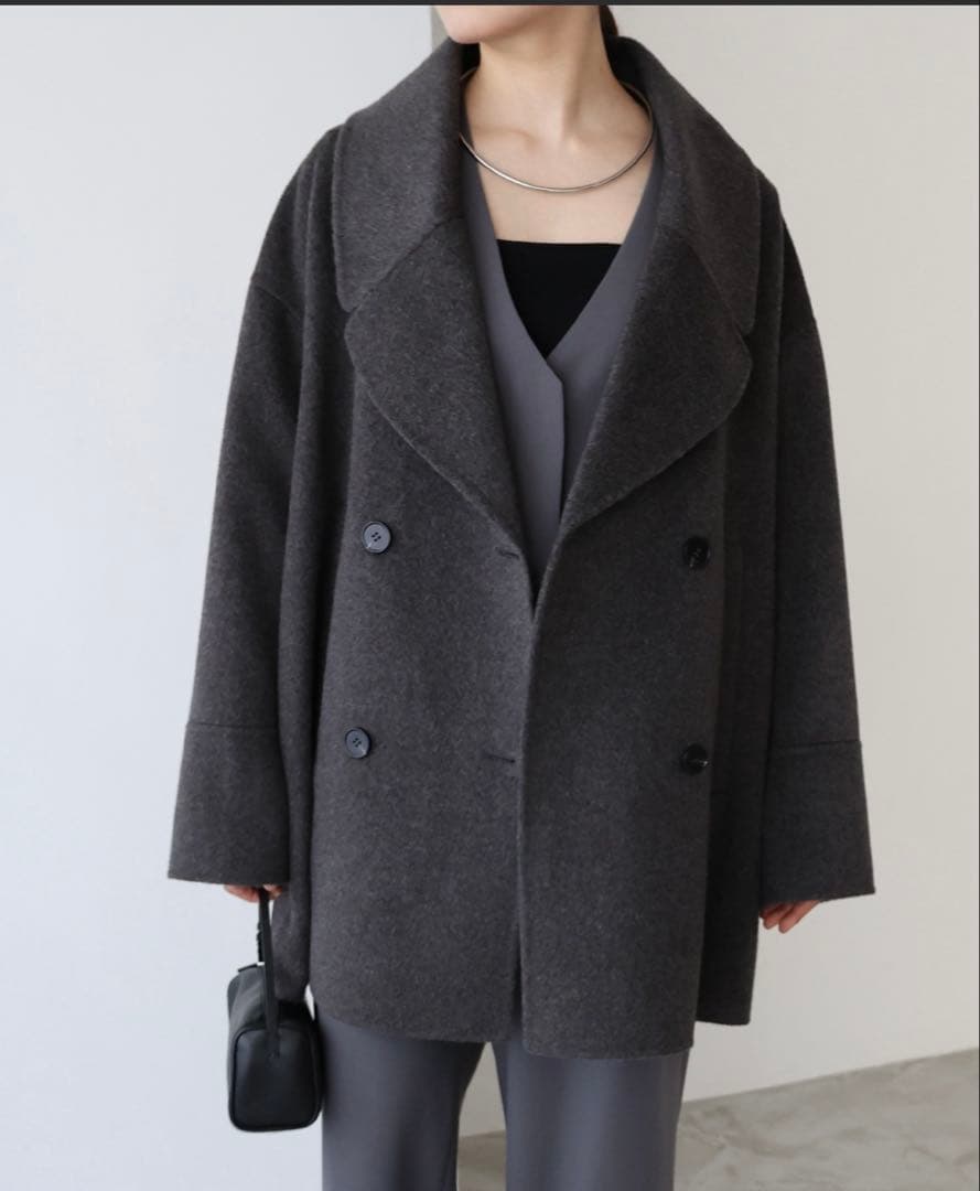 ウールリバーPコート エバーネイビー evernavy チャコールグレー