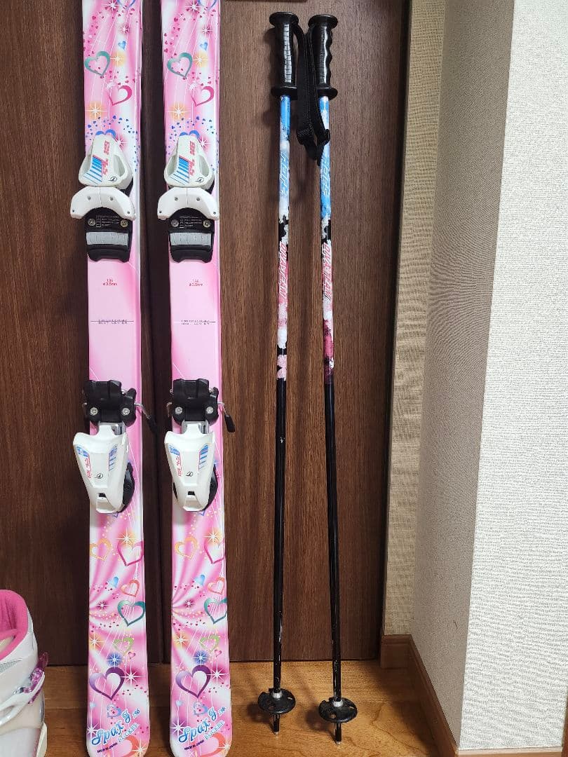 スキーセット　子供　スキー板　136cm ブーツ24cm ストック100cm