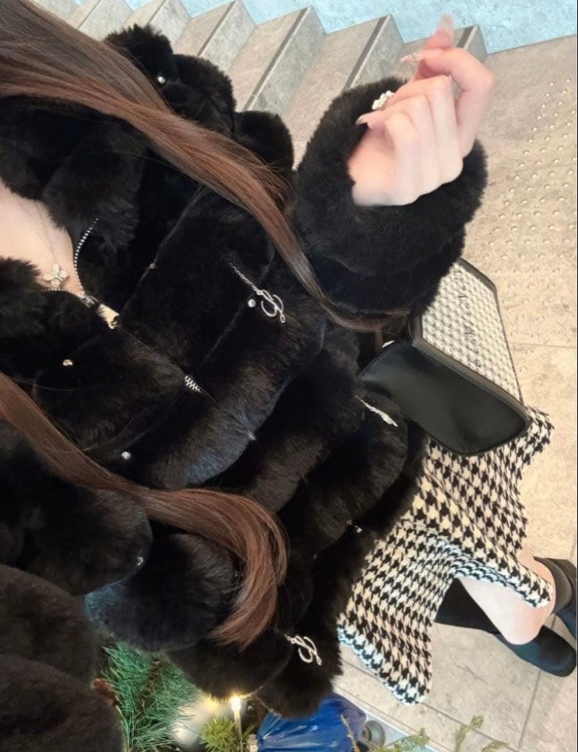 新品タグ付✨Lumi puff kirakira bijou fur coat