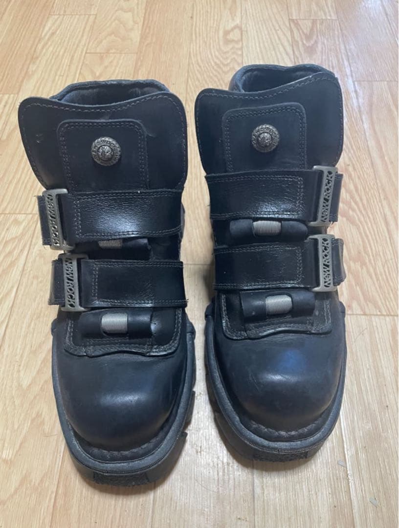 激レア廃盤　00s newrock ブラックブーツ　厚底　archive