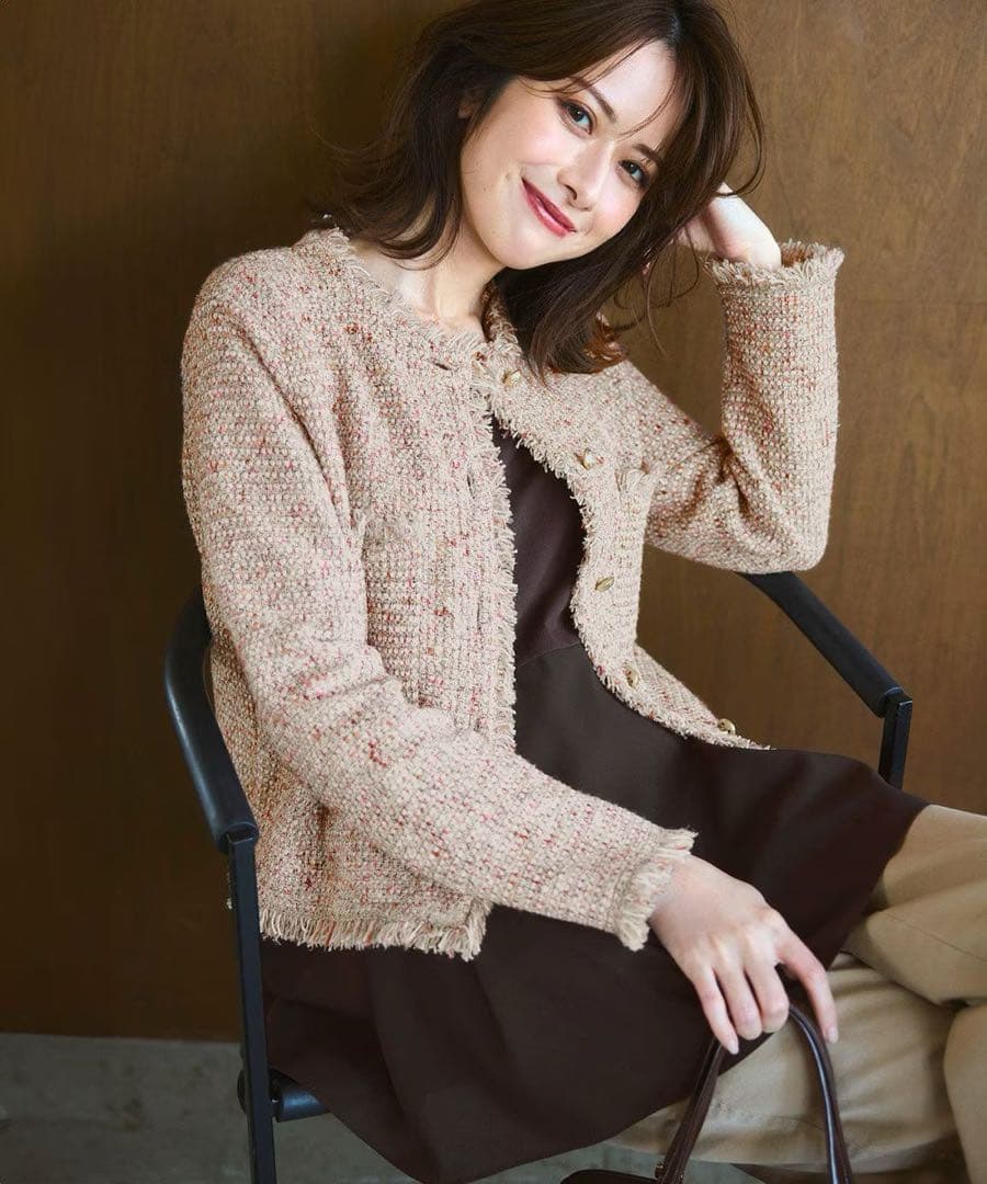 今期品【23区】ツイード ニット ジャケット