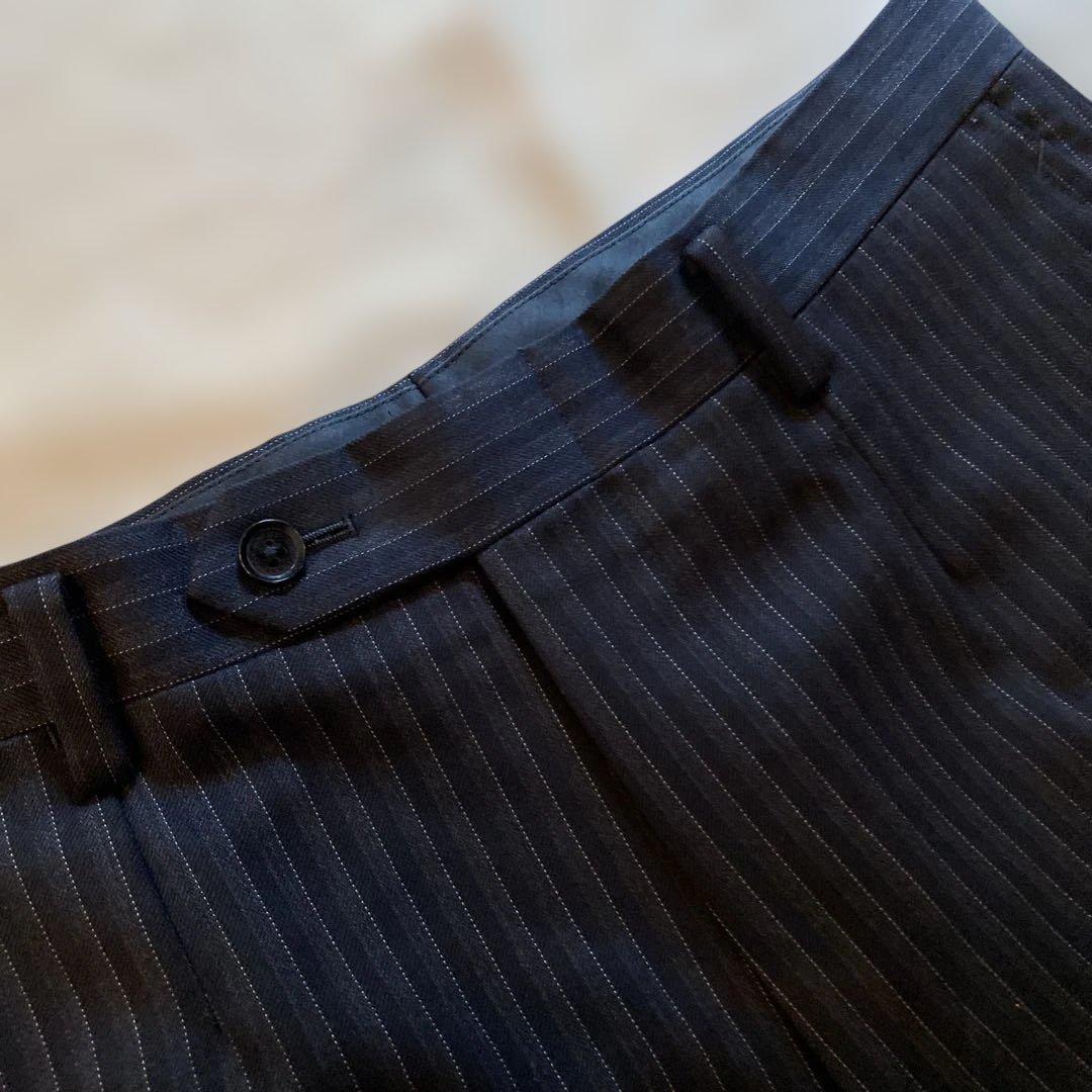 超メルカリ市‼️BURBERRY ブラックダークグレー ストライプスーツ