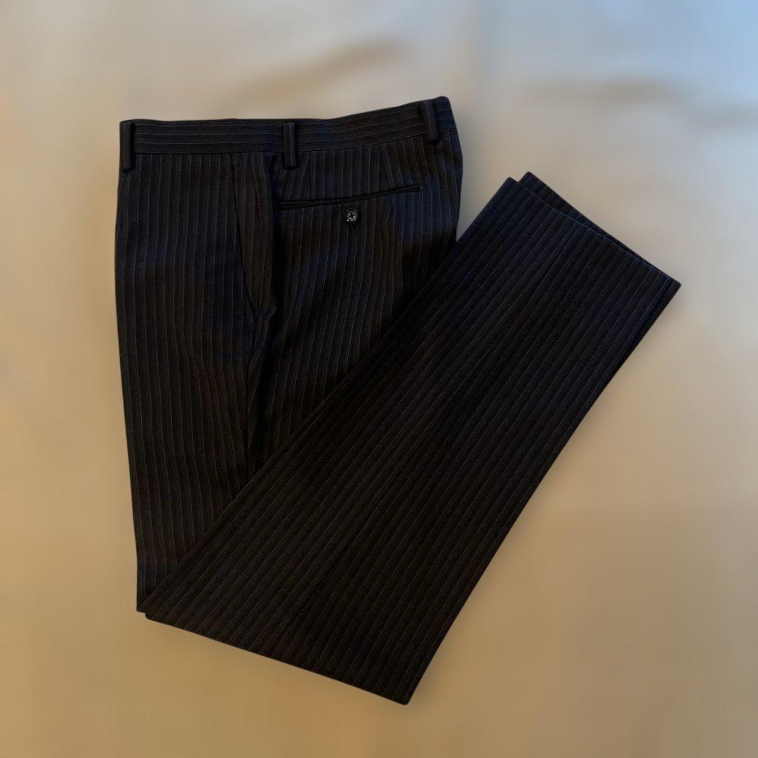 超メルカリ市‼️BURBERRY ブラックダークグレー ストライプスーツ