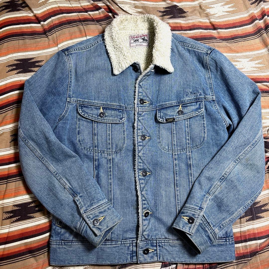 ステューシー×LEE ストーミーライダー　デニムボアジャケット　Mサイズ
