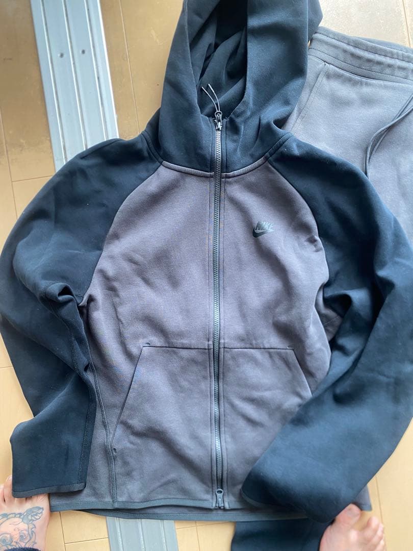 テックフリース メンズ L 黒　チャコールグレー 希少色 正規　セットアップ