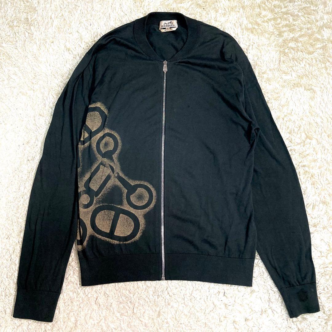 エルメス カーディガン シェーヌダンクル　カーキ Mサイズ