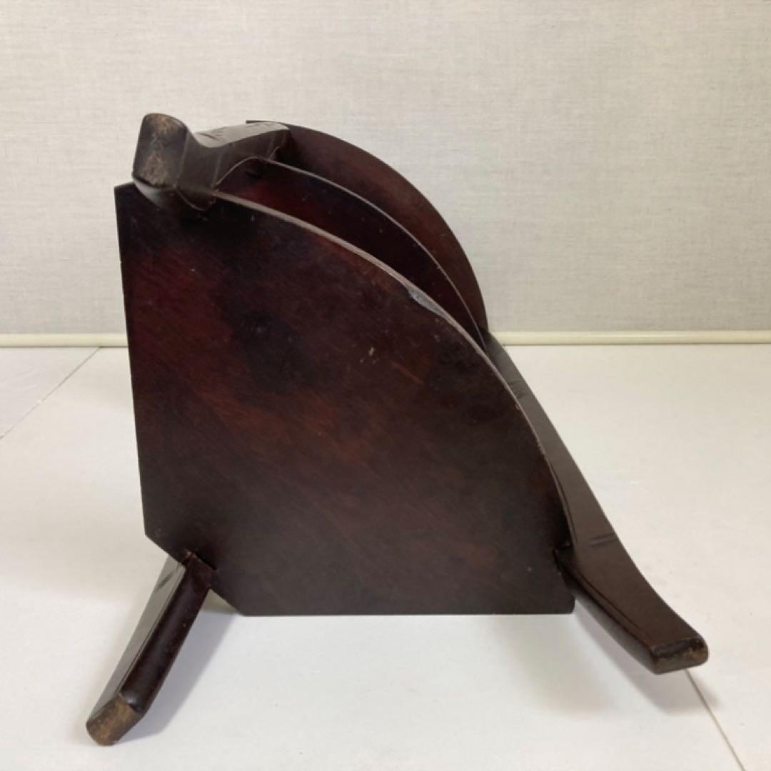 日光彫 飾り棚 置物棚 コーナーラック 花台 3段 木彫り 彫刻 木製 レトロ