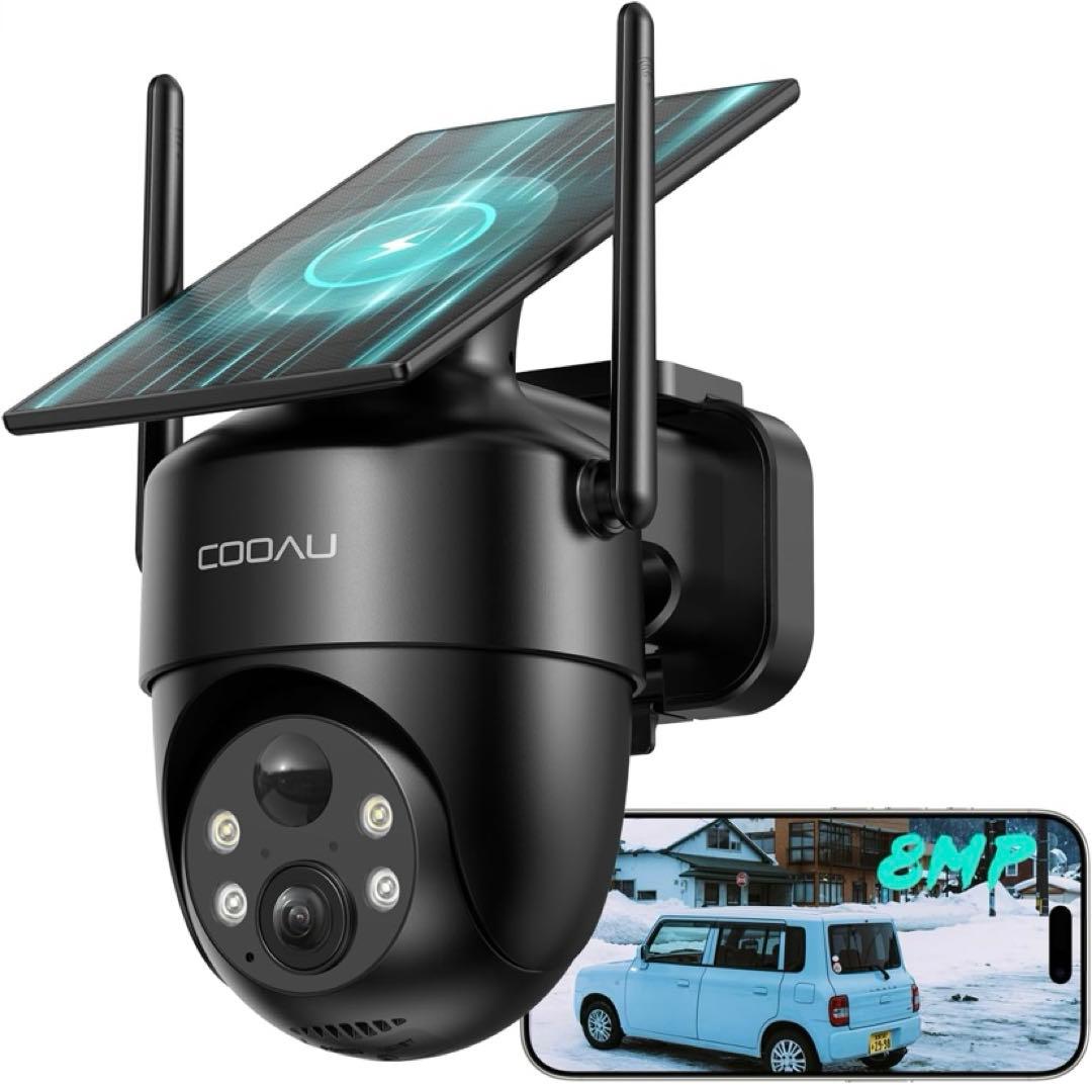 未使用屋外防犯カメラ ソーラー一体型完全ワイヤレス高画素人体検知 駐車場車庫対応