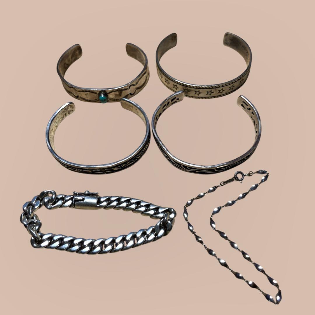 【銀だけ まとめ】約140g ブレス バングル SV925【現品限り】