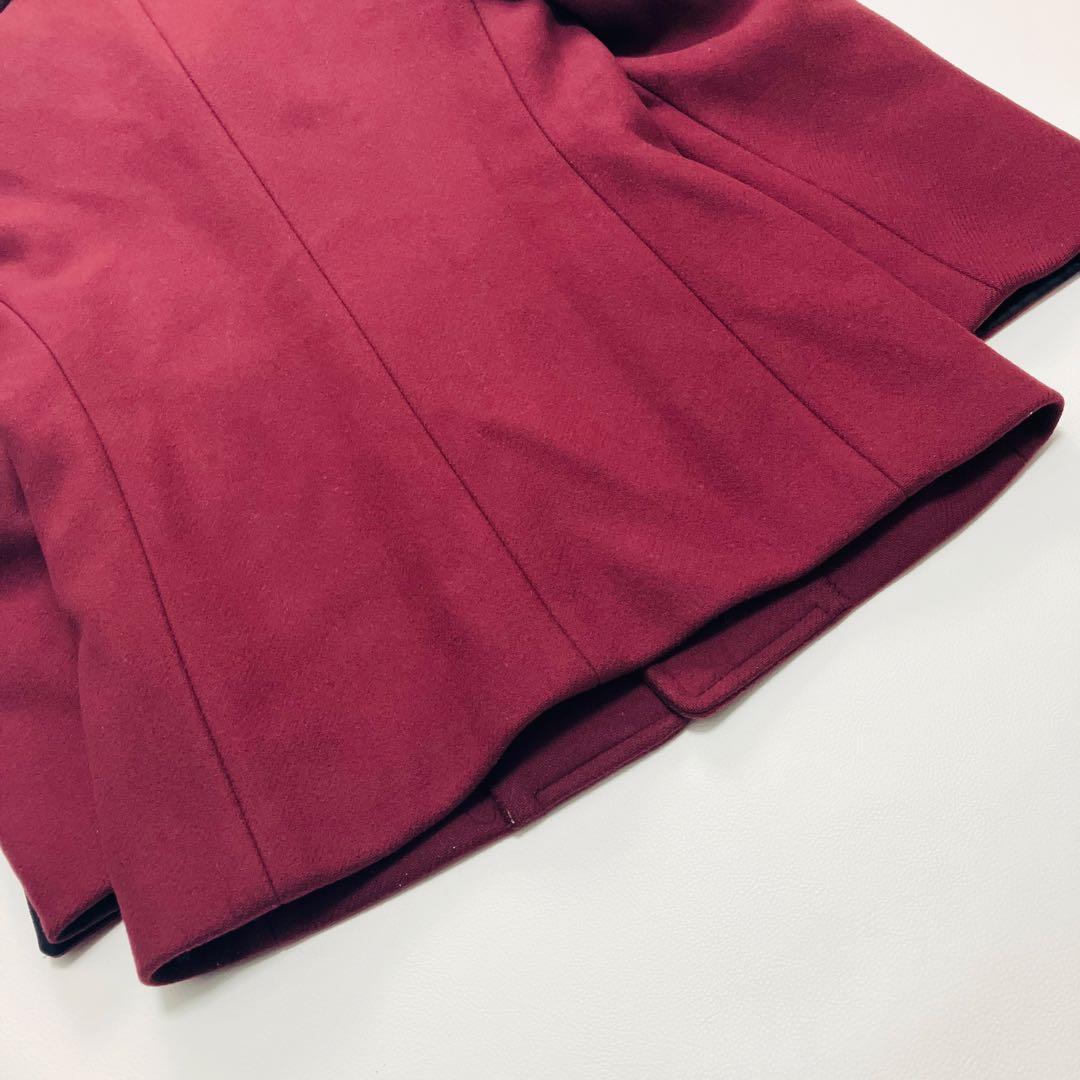 【最高級エクスクルーシブライン】　ムッシュニコル　ピーコート　裏地総柄　ボルドー