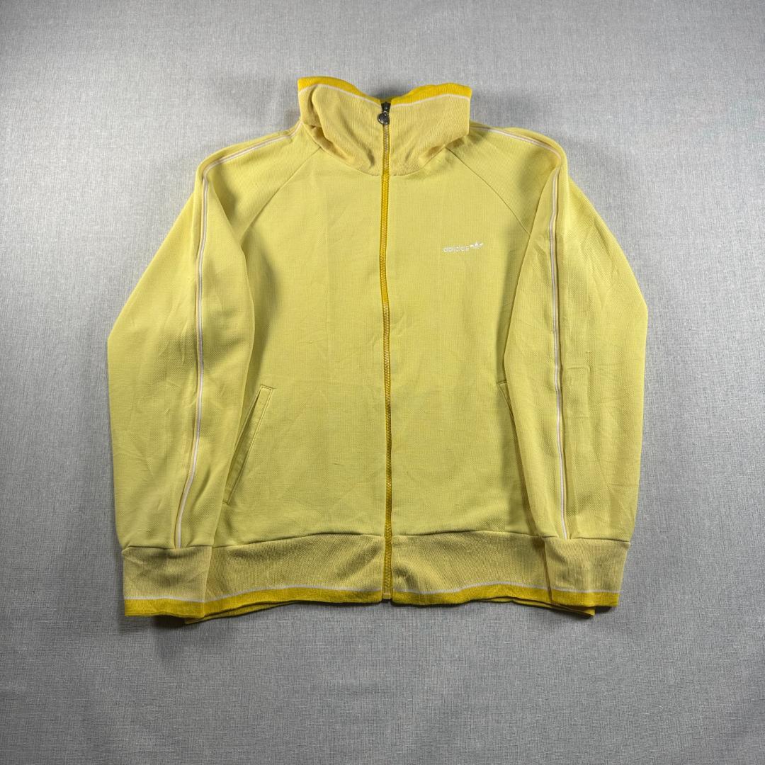 70s adidas トラックジャケット イエロー デサント 西ドイツ製 L