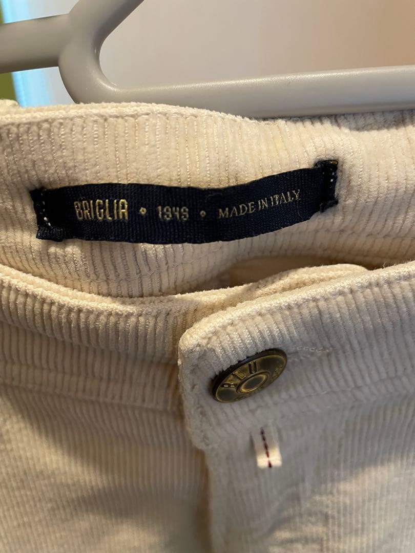 ★超美品★ BRIGLIA 1949 RIBOTコーデュロイ 46 アイボリー