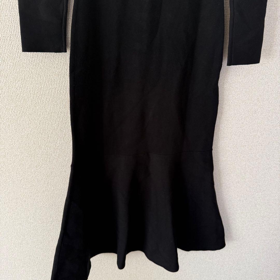 ②スナイデル ビッグレースカラーニットワンピース ブラック 0