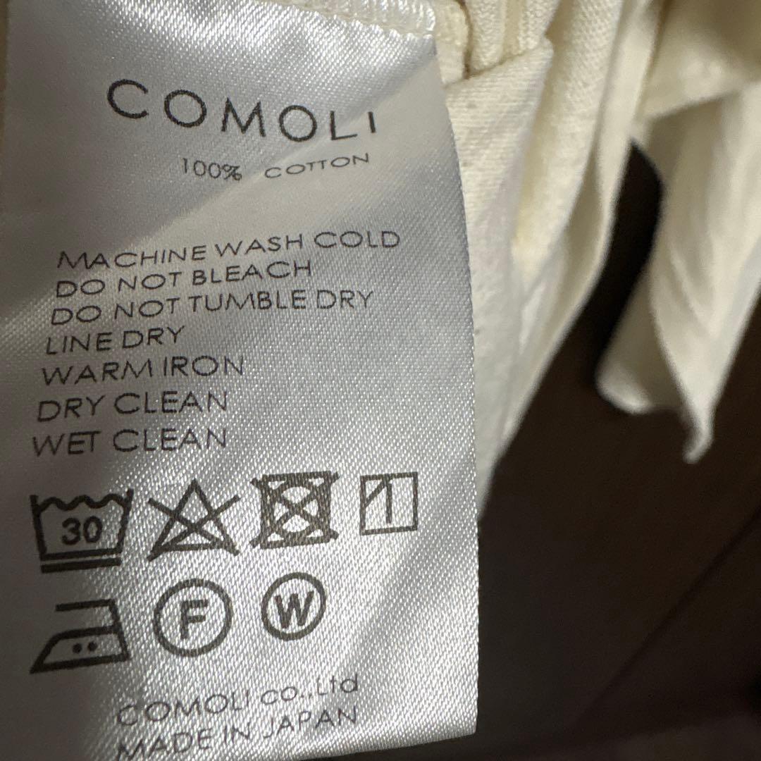 コモリ　COMOLI フットボールTシャツ　ホワイト