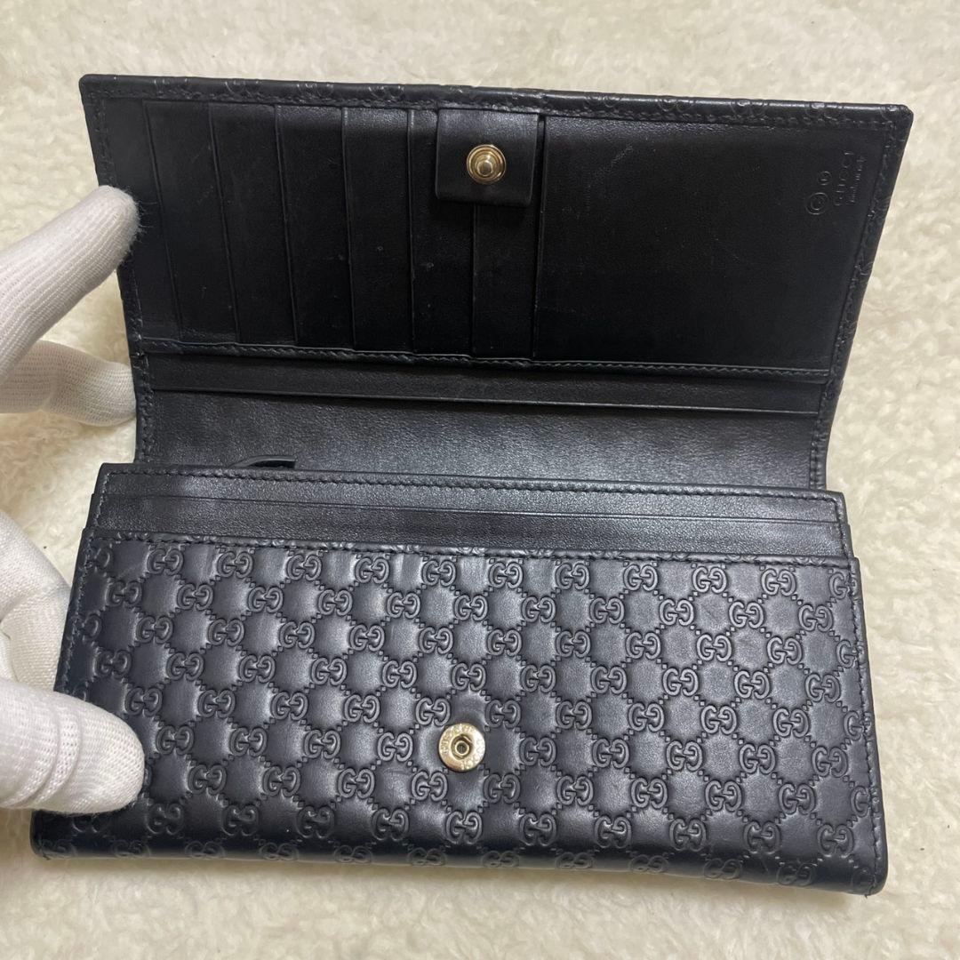 GUCCI　グッチ　長財布　マイクロシマ　ブラック　極美品‼️