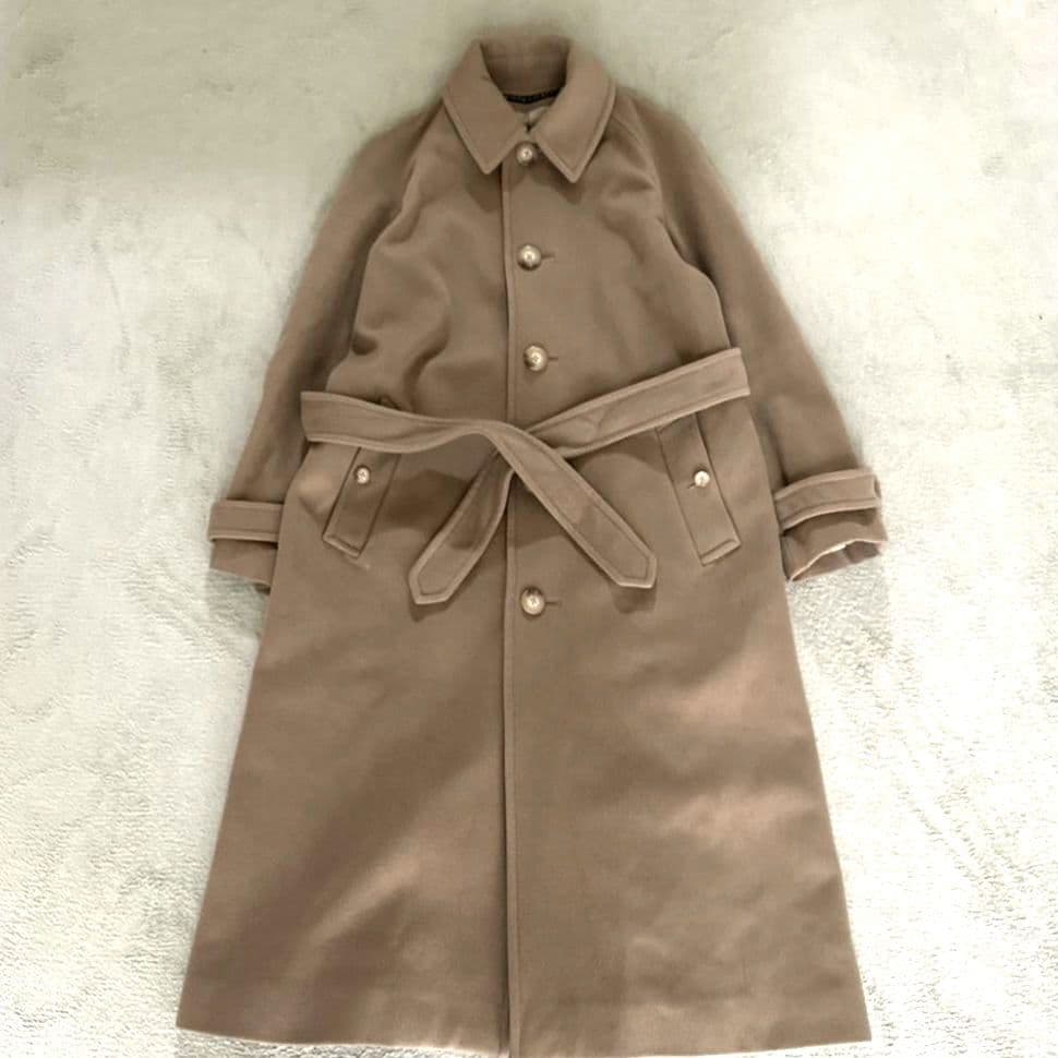 ラルフローレン カシミヤ混 ベルテッド ロングコート ベージュ 日本製