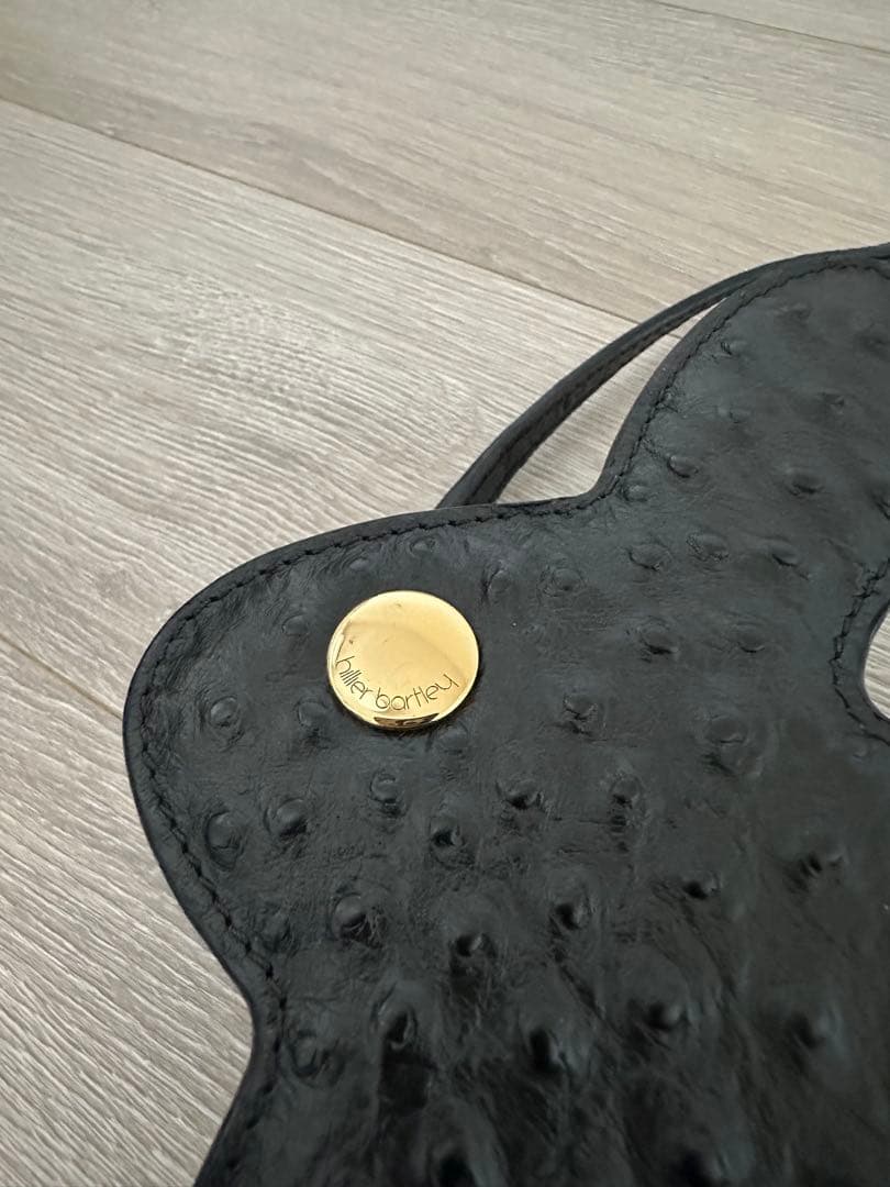 美品 hillier bartley うさぎ ショルダー バッグ オーストリッチ