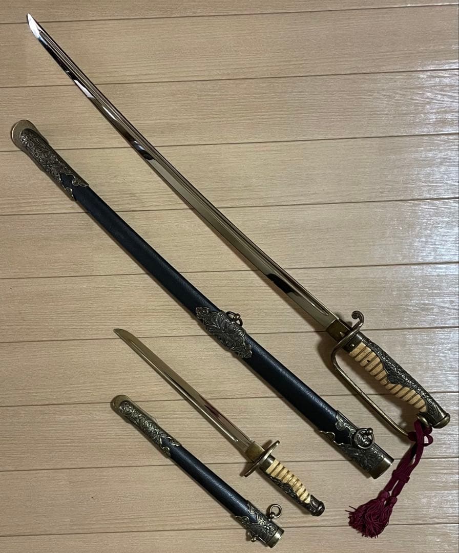 模造刀　美術刀　サーベル　指揮刀　時代武具　2本セット　A0431